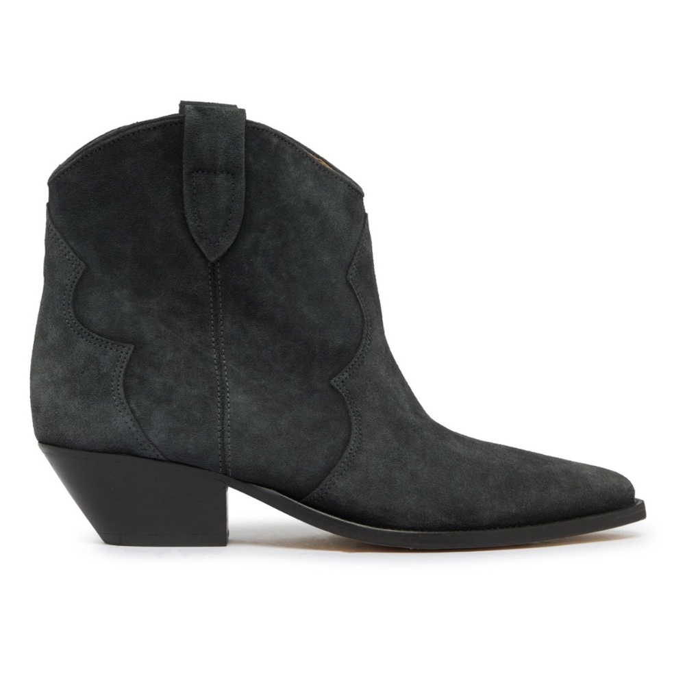 ISABEL MARANT Dewina Suede Leather Cowboy Ankle Boots in Faded Black Size 38 - Picture 3 of 8